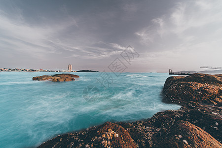 清凉海边青岛滨海背景