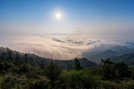 湖北孝感三爪山的日出云海图片