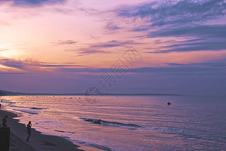 美溪沙滩越南美奈海边日落背景