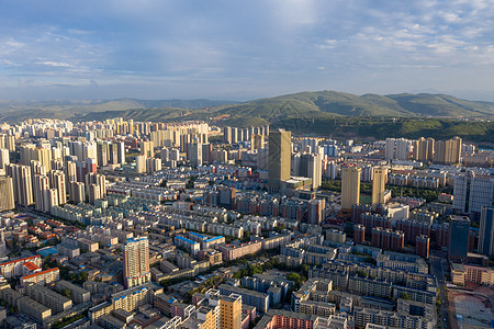 西宁市航拍夜景图片素材