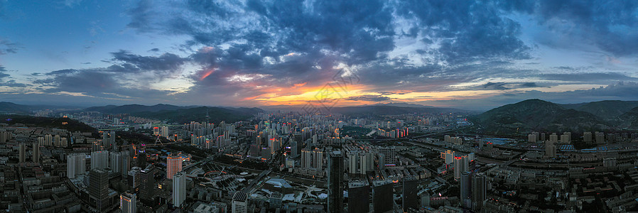 小区商业街西宁市航拍夜景背景