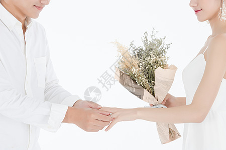 情侣求婚戴戒指背景图片