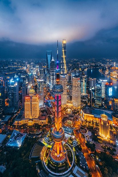 上海陆家嘴四件套超级夜景图片