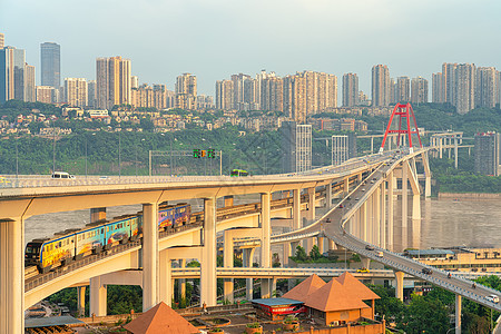 重庆立体交通桥梁立交轨道交通背景图片
