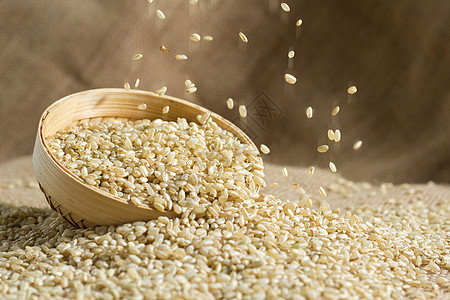 杂粮糙米洒落糙米高清图片
