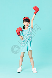 小女孩运动拳击图片
