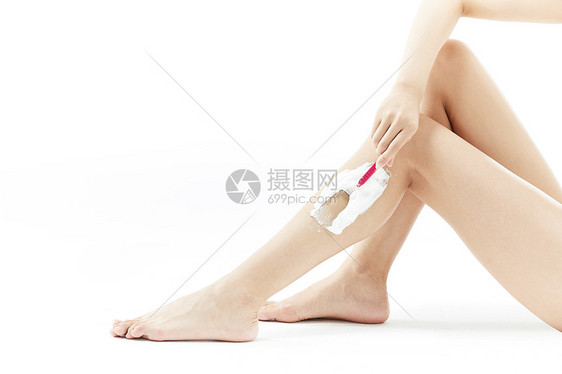 女性腿部褪毛特写图片