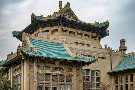 武汉大学樱顶老图书馆建筑图片素材