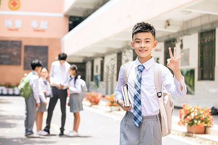 小学生ok手势背景