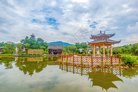 三亚美景广西民族村美景背景