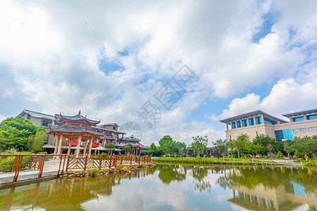 广西民族村风光背景