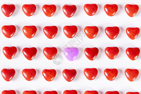 排列整齐的爱心红色爱心糖果背景