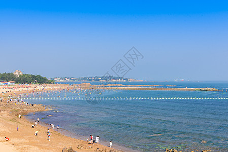 青岛第二海水浴场夏季风光高清图片