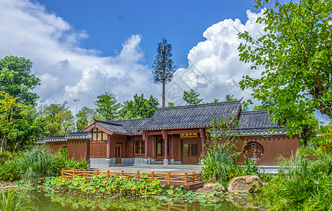 贵港园古风建筑背景