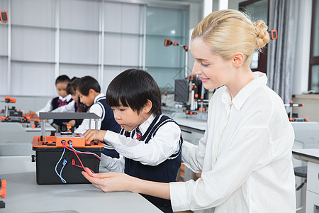 小学生外教实验教学背景图片