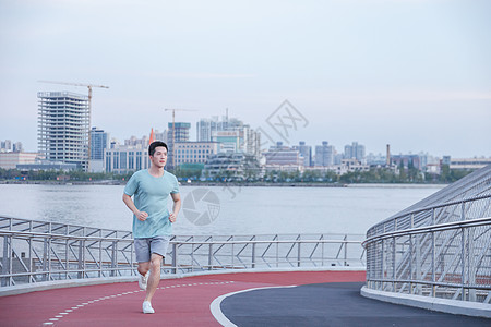 跑步锻炼男性户外跑步背景