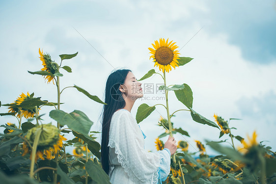 向日葵女孩图片