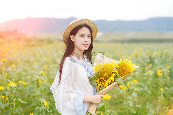 向日葵女孩图片