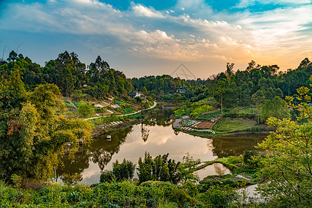 山水稻田重庆田园风光背景