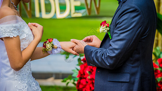 婚礼环节戴戒指图片