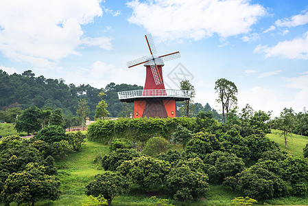 东莞中心广场东莞植物园风车背景