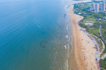 青岛海水浴场青岛城市阳台海水浴场背景