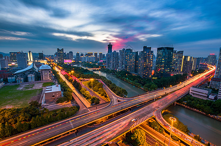 日落背景杭州武林日落背景