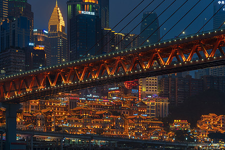 大雪城市重庆洪崖洞夜景背景