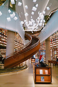 最美图书馆西安高新区最美书店背景