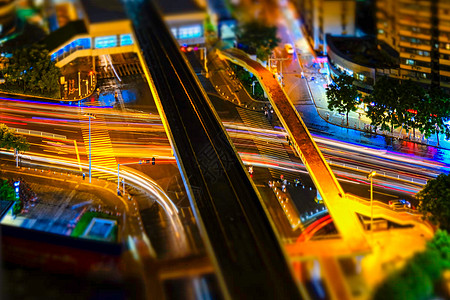 交通方式城市车水马龙的十字街头移轴摄影背景