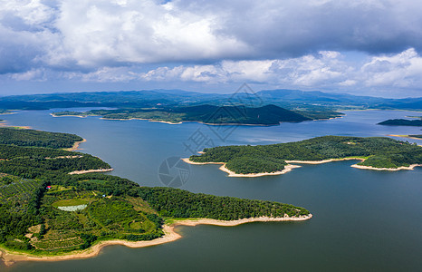 水库岛屿风景背景