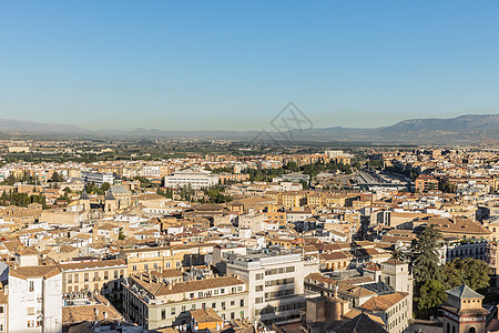 俯拍西班牙旅游城市格拉纳达城市风光图片
