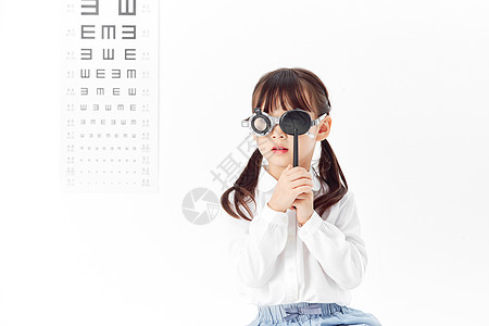 小清新小女孩测视力图片