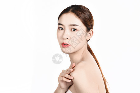 女性白底护肤背景图片
