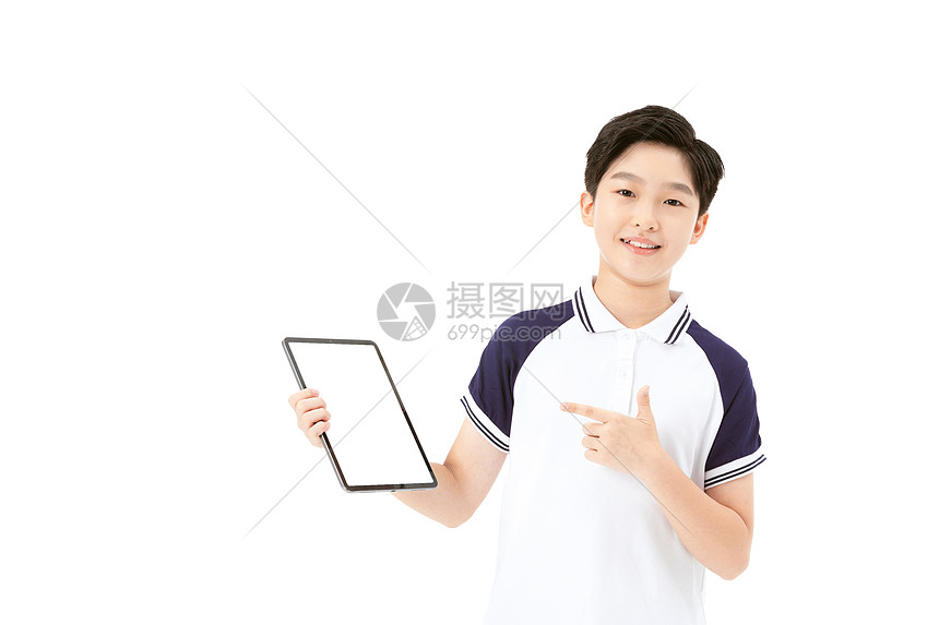 青少年学生玩平板电脑图片