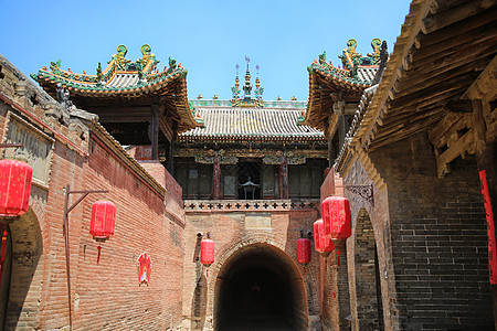 山西张壁古堡古寺庙背景图片