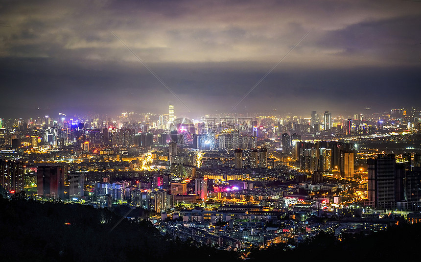 昆明城市夜景全景