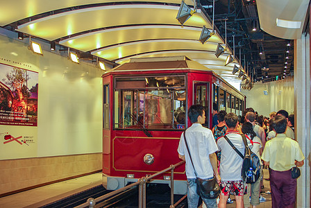 香港太平山顶小火车图片