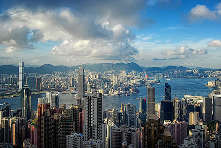 香港太平山顶风光背景