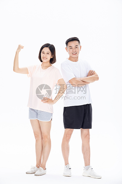 中年夫妇热身运动图片