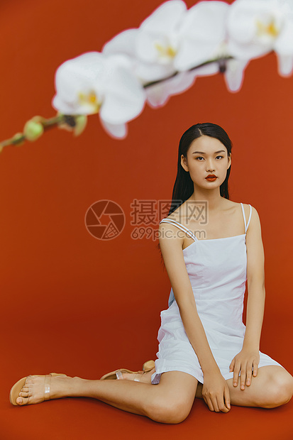 文艺青年鲜花美女图片