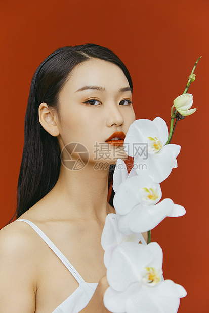 文艺青年鲜花女性图片