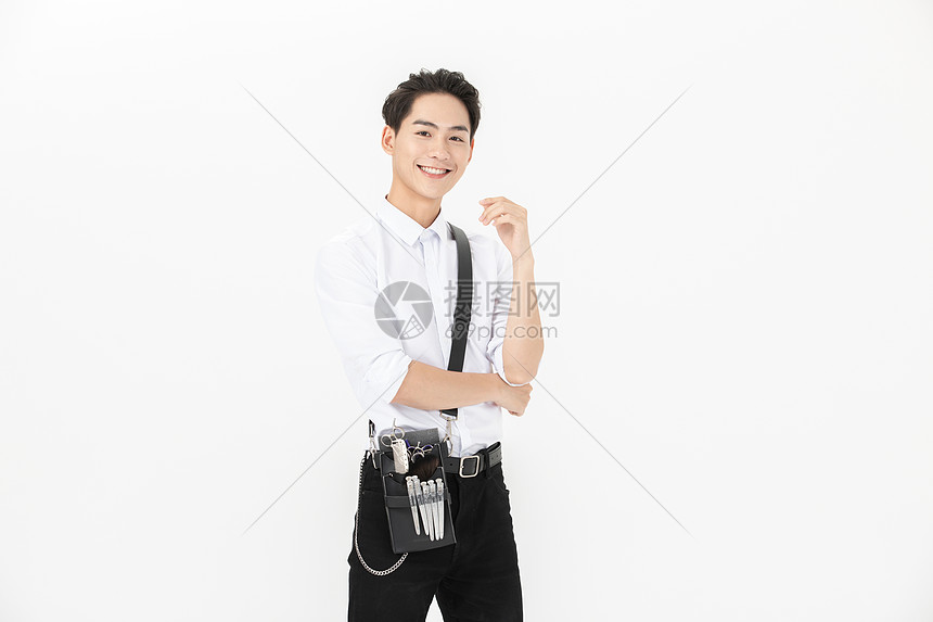 帅气理发师形象