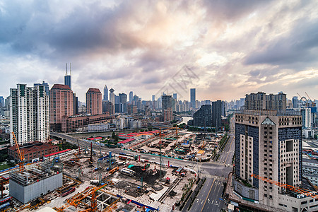 装配式建筑施工上海城市工地背景