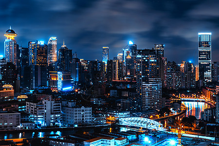 上海苏州河夜景背景图片
