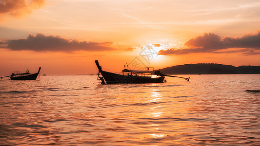 泰国甲米海滩日落背景图片