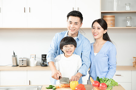 爸爸做饭一家人一起做饭背景