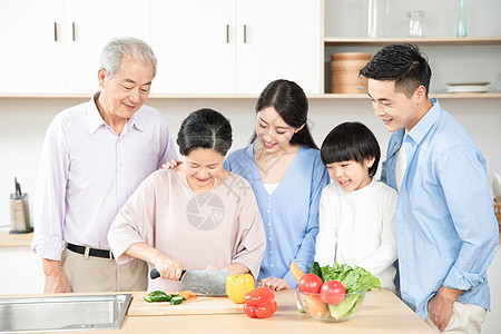 全家人一起做饭背景图片