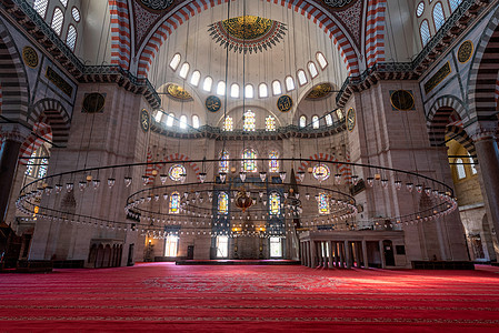 土耳其蓝色清真寺内景图片