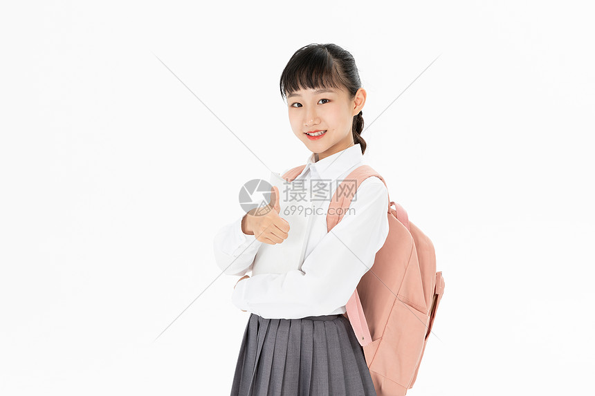 中学生女孩点赞图片